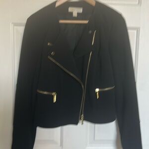 Michael Kors black bomber jacket Sz L